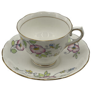 Vintage Colclough Tea Cup & Saucer Set Bone China England Hand Painted